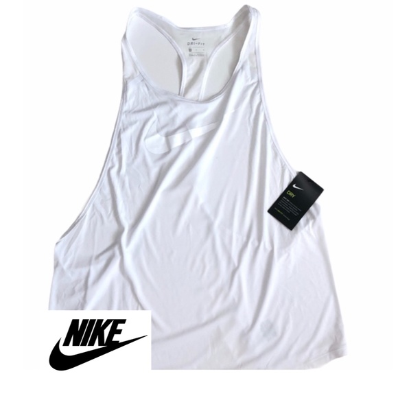 Nike White Dri Fit Training Tank Top - Picture 1 of 5